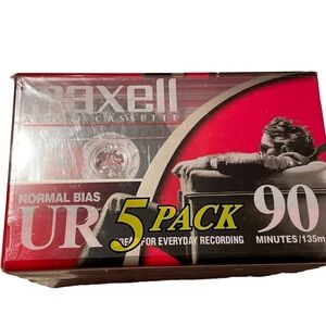 Maxell UR 90 Normal Bias Blank Audio Cassettes 5 pack
